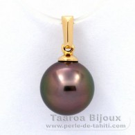 Pendentif en Or 18K et 1 Perle de Tahiti Ronde A 9.1 mm