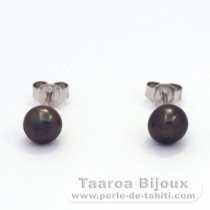 Boucles d'oreilles en Argent et 2 Keishis de Tahiti