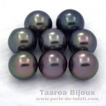 Lot de 8 Perles de Tahiti Rondes C de 9 à 9.3 mm