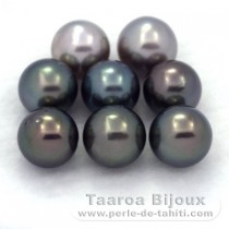 Lot de 8 Perles de Tahiti Rondes C de 8 à 8.3 mm