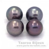 Lot de 4 Perles de Tahiti Rondes D de 9 à 9.1 mm