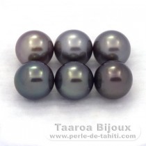 Lot de 6 Perles de Tahiti Rondes C de 8.7  8.9 mm