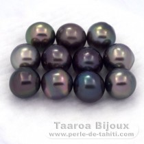 Lot de 11 Perles de Tahiti Semi-Baroques D de 8.5  8.8 mm