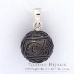 Pendentif en Argent et 1 Perle de Tahiti Grave 11.7 mm