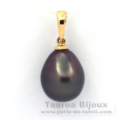 Pendentif en Or 18K et 1 Perle de Tahiti Semi-Baroque B 10.8 mm