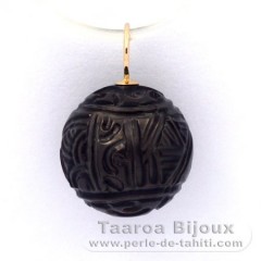 Pendentif en Or 18K et 1 Perle de Tahiti Grave 11.5 mm