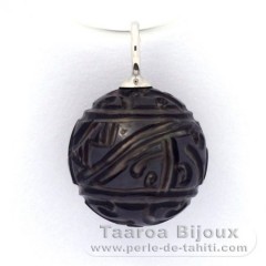 Pendentif en Argent et 1 Perle de Tahiti Grave 11.5 mm