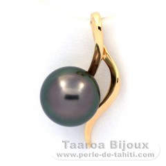 Pendentif en Or 18K et 1 Perle de Tahiti Ronde A 8.7 mm