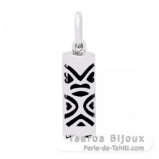 Tiki en Argent et Agate Noire - 15 mm - Chance