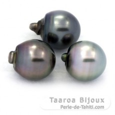 Lot de 3 Perles de Tahiti Cercles C 12.2 mm