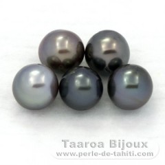 Lot de 5 Perles de Tahiti Semi-Baroques C/D de 8 à 8.4 mm