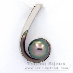 Pendentif en Argent et 1 Perle de Tahiti Semi-Baroque B 9.6 mm
