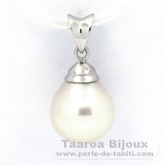 Pendentif en Argent et 1 Perle Semi-Baroque C 10 mm