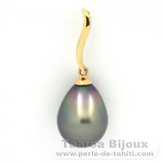 Pendentif en Or 18K et 1 Perle de Tahiti Semi-Baroque B 9.9 mm