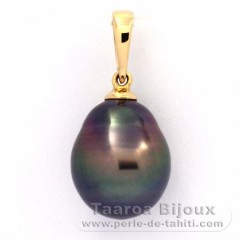 Pendentif en Or 18K et 1 Perle de Tahiti Semi-Baroque B 10.6 mm
