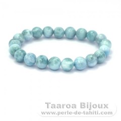 Bracelet de 20 Perles en Larimar - 16 cm - 26 gr