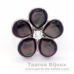 Bague en Nacre de Tahiti et Argent .925 Rhodi
