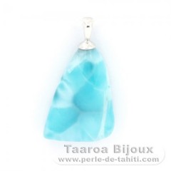 Pendentif en Argent et 1 Larimar - 20 x 15 x 7 mm - 3.7 gr