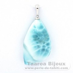 Pendentif en Argent et 1 Larimar - 31 x 18 x 8 mm - 7.8 gr