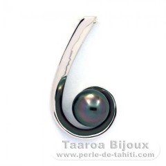 Pendentif en Argent et 1 Perle de Tahiti Semi-Ronde C 8.4 mm