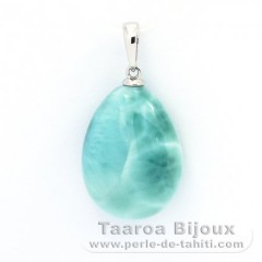 Pendentif en Argent et 1 Larimar - 20 x 15 x 8 mm - 4.3 gr