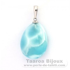 Pendentif en Argent et 1 Larimar - 20 x 15 x 8 mm - 4.5 gr