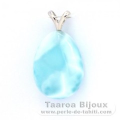 Pendentif en Argent et 1 Larimar - 20 x 15 x 8 mm - 4.2 gr