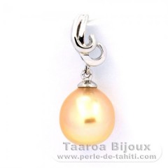 Pendentif en Argent et 1 Perle d'Australie Semi-Baroque C 10 mm