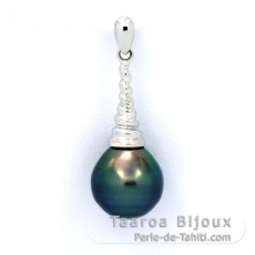 Pendentif en Argent et 1 Perle de Tahiti Cercle B 10.1 mm