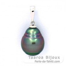 Pendentif en Argent et 1 Perle de Tahiti Cercle B 10.3 mm
