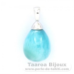 Pendentif en Argent et 1 Larimar - 15 x 10.2 mm - 1.94 gr