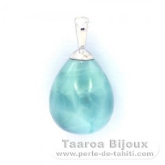 Pendentif en Argent et 1 Larimar - 15 x 10.2 mm - 1.88 gr