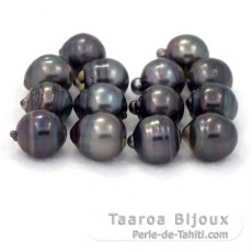Lot de 14 Perles de Tahiti Cerclées D de 12.5 à 12.9 mm