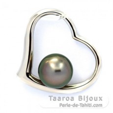 Pendentif en Argent et 1 Perle de Tahiti Ronde C 8.3 mm