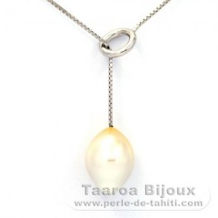 Collier en Argent et 1 Perle d'Australie Semi-Baroque B 11.2 mm