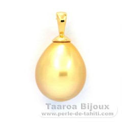 Pendentif en Or 18K et 1 Perle d'Australie Semi-Baroque B 11.2 mm