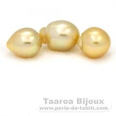 Lot de 3 Perles Australiennes Semi-Baroques C de 11.5 à 11.9 mm