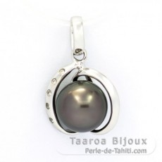 Pendentif en Argent et 1 Perle de Tahiti Ronde C 8.7 mm