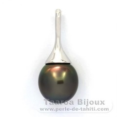 Pendentif en Argent et 1 Perle de Tahiti Semi-Baroque B 12.5 mm