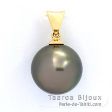 Pendentif en Or 18K et 1 Perle de Tahiti Ronde B 11.7 mm