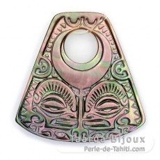 Pendentif Tiki en nacre de Tahiti