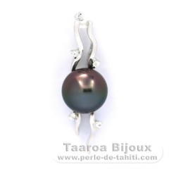 Pendentif en Argent et 1 Perle de Tahiti Semi-Baroque B 9 mm