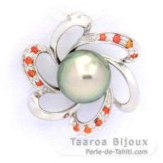 Pendentif en Argent et 1 Perle de Tahiti Semi-Ronde C 8.5 mm