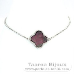 Bracelet en Argent .925 Rhodi et Nacre de Tahiti