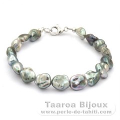 Bracelet de 17 Keishis de Tahiti et Argent .925