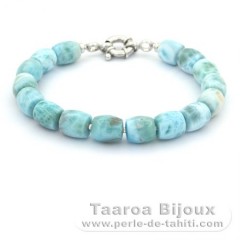 Bracelet de 16 Larimar de 8.5  9 mm - 20 cm - 23 gr