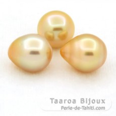Lot de 3 Perles Australiennes Semi-Baroques C 10.3 mm