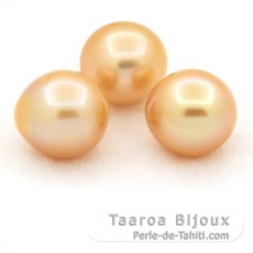 Lot de 3 Perles Australiennes Semi-Baroques C de 10.1 à 10.4 mm