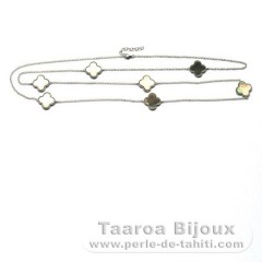 Collier en Argent .925 et Nacre de Tahiti - Longueur = 96 cm