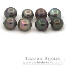 Lot de 8 Perles de Tahiti Semi-Baroques C de 8.5  8.9 mm